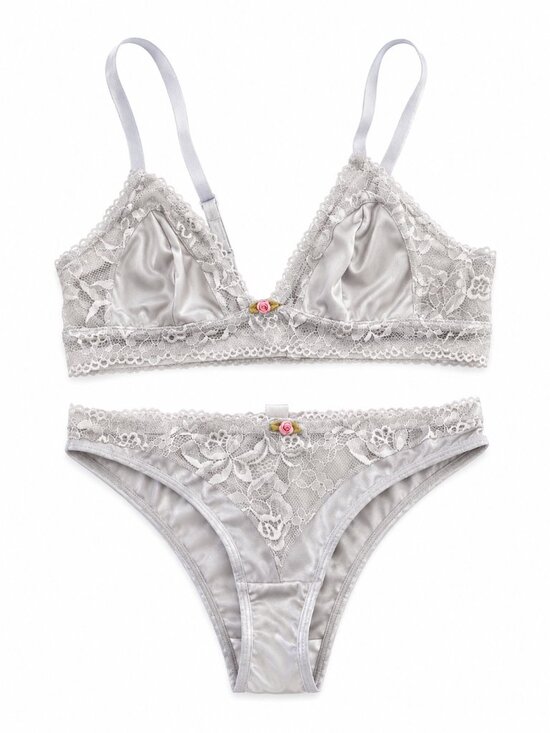 PetitDoll Other - PetitDoll 2pc Lace Trim Wireless Bralette & Panty Set